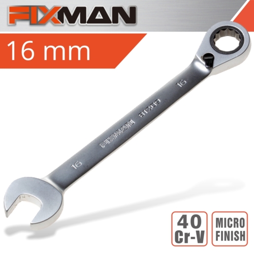 Fixman Reversible Combination Ratcheting Wrench, 16mm | FIX B1209