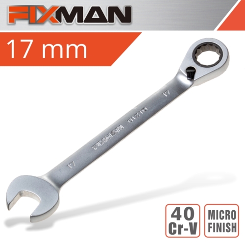 Fixman Reversible Combination Ratcheting Wrench, 17mm | FIX B1210