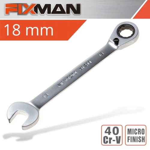 Fixman Reversible Combination Ratcheting Wrench, 18mm | FIX B1211