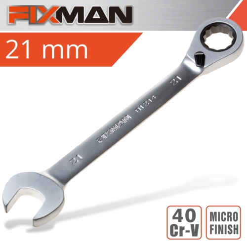 Fixman Reversible Combination Ratcheting Wrench, 21mm | FIX B1214