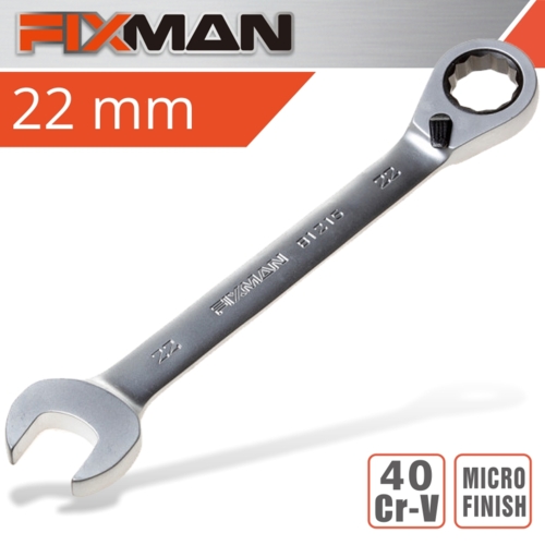 Fixman Reversible Combination Ratcheting Wrench, 22mm | FIX B1215