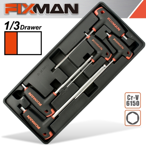 Fixman 5Pc HEX & BALL POINT Allen Key Wrench Set, Tool Inset Module | FIX F1BT12