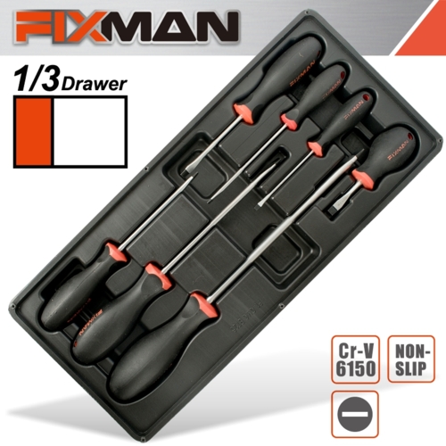 Fixman 7Pc SLOTTED Screwdriver Set, Tool Insert Module | FIX F1BT25