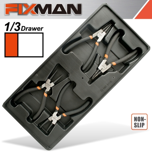 Fixman 4Pc 150mm Int. & Ext. Circlip Pliers Set, Tool Insert Module | FIX F1BT28