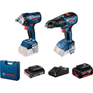 Bosch GDS 18V-400 Cordless 1/2" Sq. Dr. Impact Wrench + GSB 18V-50 Cordless Combi Kit | 06019K0003