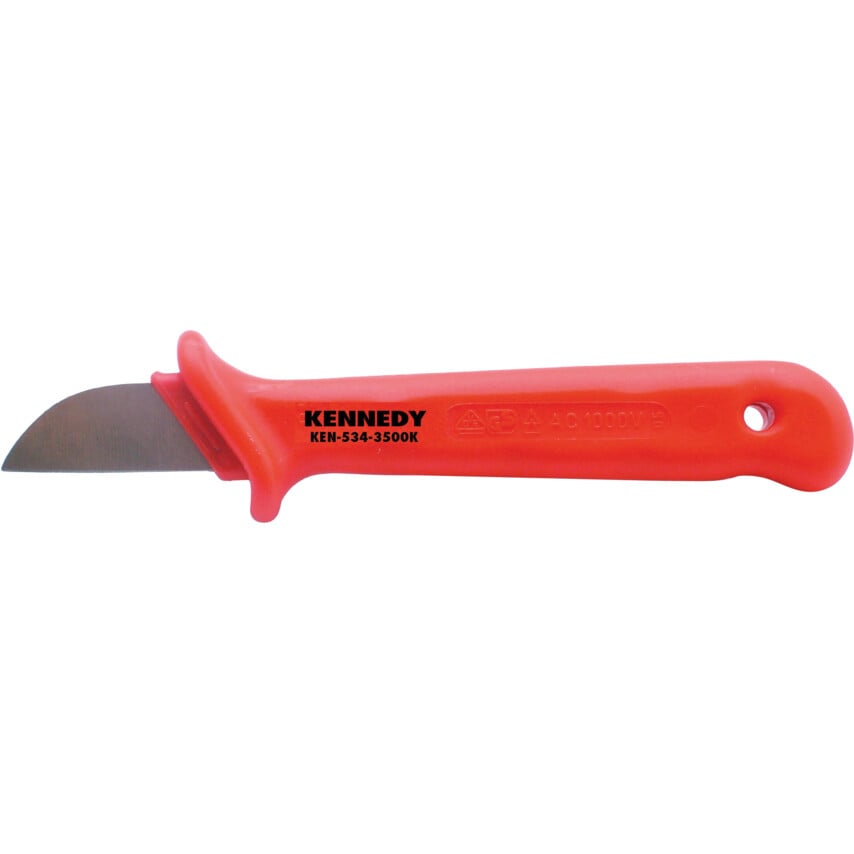 Kennedy-Pro 180mm Insulated Cable Knife, Straight Blade, VDE/GS, 1000V | KEN5343500K