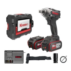 Kress 20V Cordless Brushless Impact Wrench, 300Nm, 2 x 4.0Ah Batt. Pk. | KUB30.2