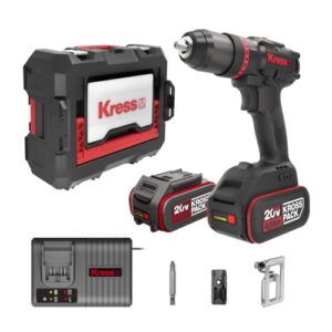 Kress 20V Cordless Brushless Hammer Drill, 60Nm, 2 x 4.0Ah Batt. Pk. | KUC30