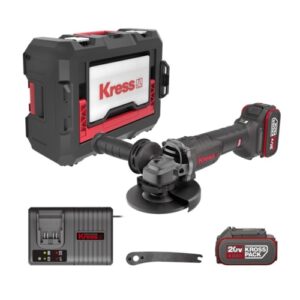 Kress 20V Cordless Brushless Angle Grinder, 115mm, 2 x 4.0Ah Batt. Pk. | KUH02.2