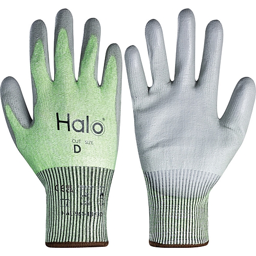 Halo Cut Resistant Gloves, Cut D, Nylon-PU Palm, Size 8 | HAL9614872C