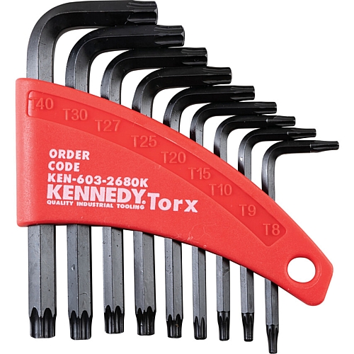 Kennedy 9Pc Allen Key Set, Tamper-Proof Torx, T8-T40 | KEN6032680K