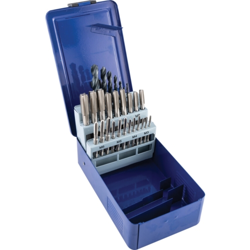 Senator 28Pc HSS Ground Flute Metric Taps & Jobber Drill Set, M3-M12 | SEN0259960K