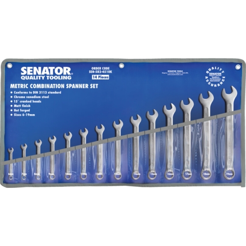 Senator 14Pc Cr-V Combination Spanner Set, 6-19mm | SEN5825202C