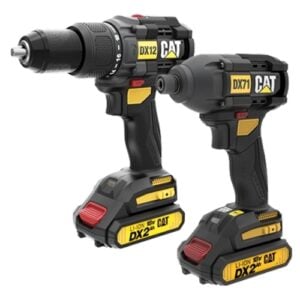 CAT 18V Cordless 2-in-1 Combo Kit, Hammer Drill & Impact Driver, 2 x 2.0Ah Batt. Pk. | DX12K