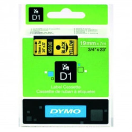 Dymo Label Tape 19mm Black on Yellow | DYT19BKYL