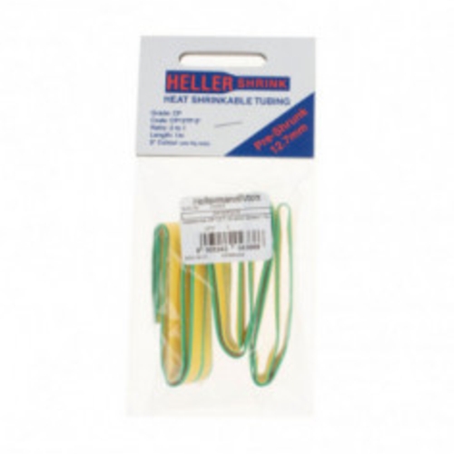 Heatshrink CP 12.7 / 6.4mm Green / Yellow Stripe 1.0M | CP127PGYS