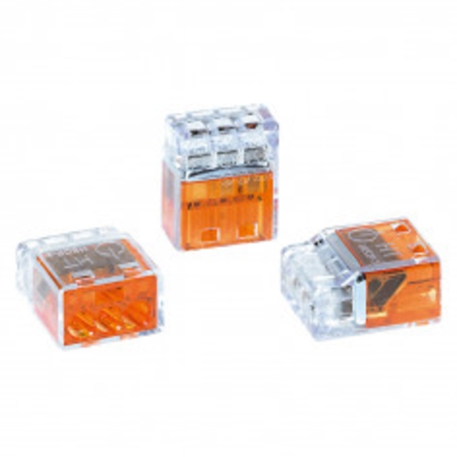 Helacon Connector 3 Way 0.5 to 2.5mm Wire Orange | HECPM3