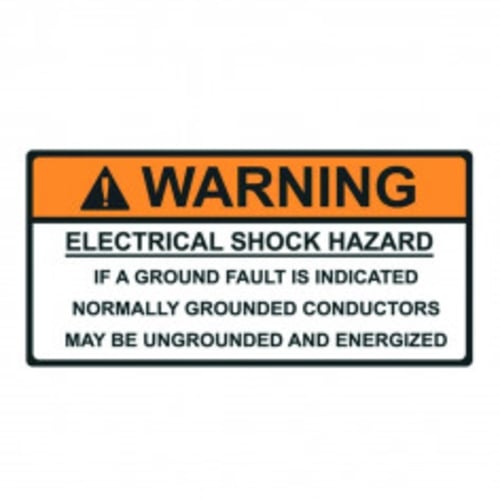 Label Solar Warning Orange White 104mm x 50 | PVLABEL498