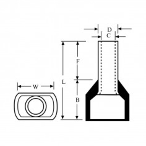 Terminal Cord End Black 1.5mm | TE1512BK