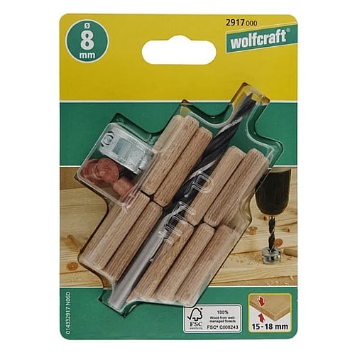 Wolfcraft Dowel Kit, Ø 8mm | 2917000