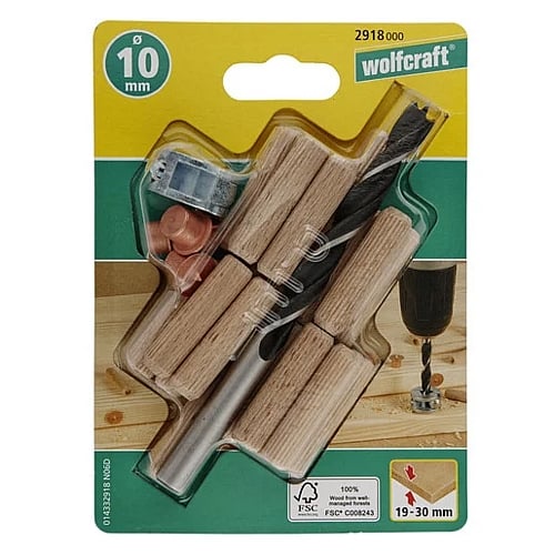 Wolfcraft Dowel Kit, Ø 10mm | 2918000