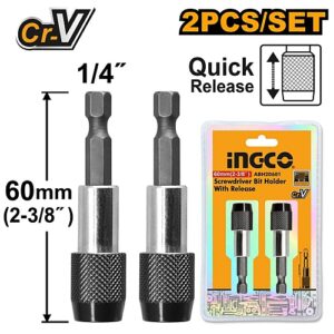 Ingco 2Pc Quick Release Screwdriver Bit Holder Set | ABH20601