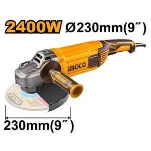 Ingco 230mm Electric Angle Grinder 2400W | AG24008