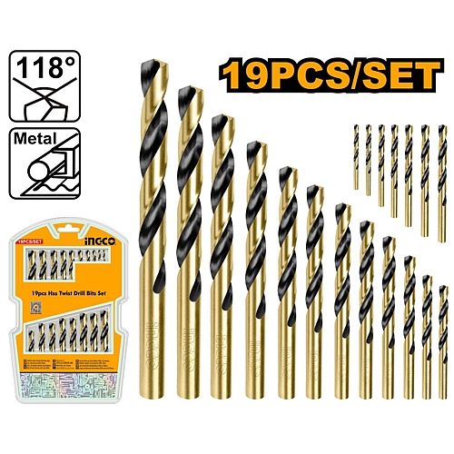 Ingco 19Pc HSS Twist Drill Bit Set | AKDB9190