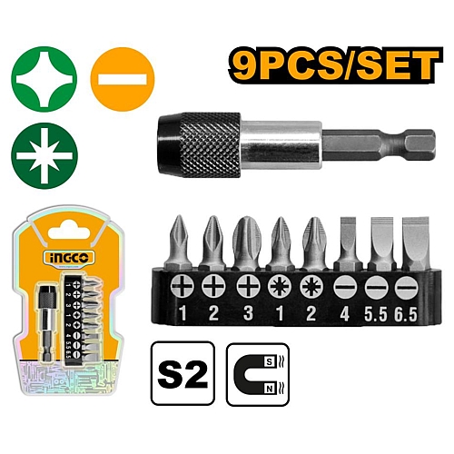 Ingco 9Pc Screwdriver Bit Set | AKSD0071