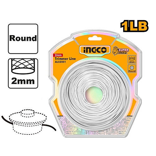 Ingco 1Lb Round Grass Trimmer Line, 2mm | ALS2001