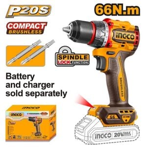 Ingco 20V Cordless Brushless Dril 66Nm (Solo Unit) | CDLI206681