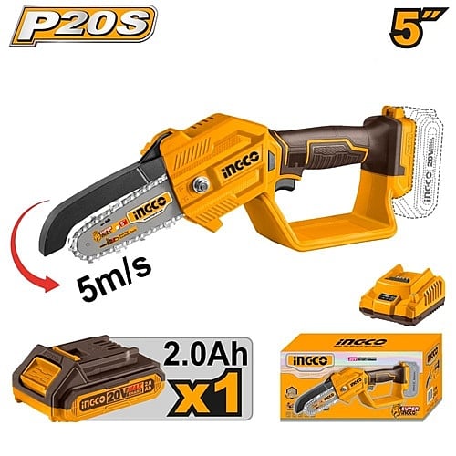 Ingco 20V Cordless Pruner Saw, 1 x 2.0Ah Batt. Pk. | CGSLI20581