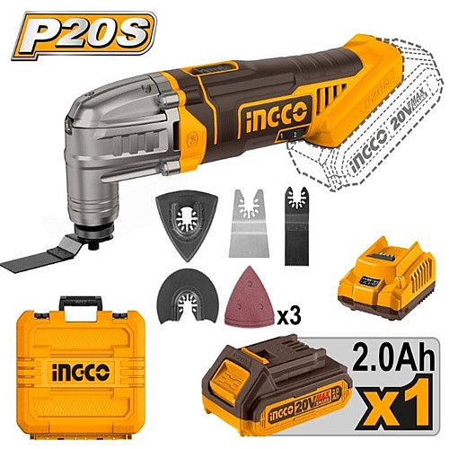 Ingco 20V Cordless Oscillating Multi-Tool, 1 x 2.0Ah Batt. Pk. | CMLI20228