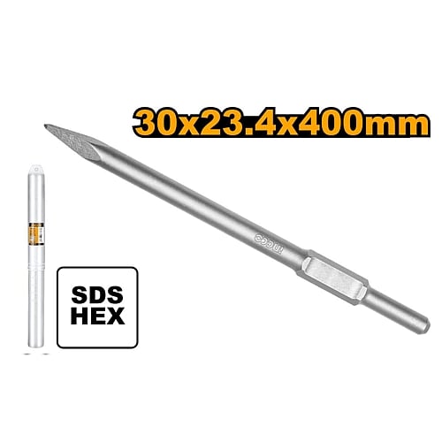 Ingco SDS-Hex Pointed Chisel, 30 x 400mm | DBC03340011