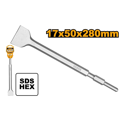 Ingco SDS-Hex Flat Chisel, 17 x 280 x 50mm | DBC0522802