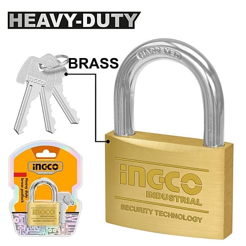 Ingco Heavy Duty 20mm Brass Padlock, 40g | DBPL0202