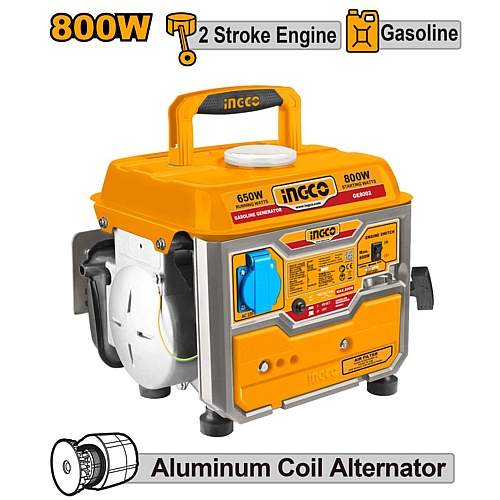 Ingco Gasoline 4.0L Generator 0.5kW, Recoil Start | GE8002