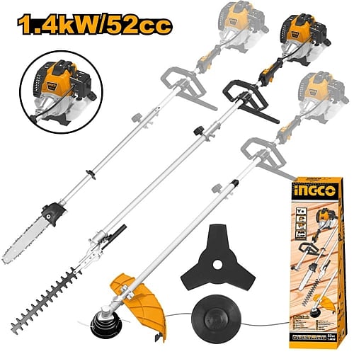 Ingco 4-In-1 52cc Gasoline Hedge Trimmer Multi-Tool | GMT55231