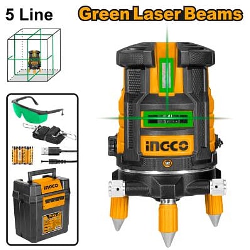 Ingco Self-Leveling Line Laser (Green Laser Beams) | HLL305205