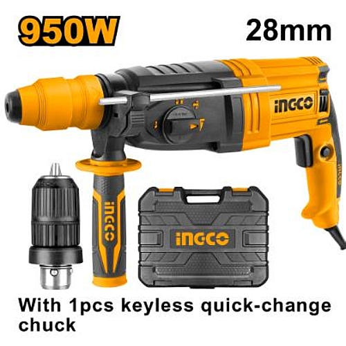 Ingco SDS-Plus Rotary Hammer Drill 2.5J, 950W | RGH9528-2