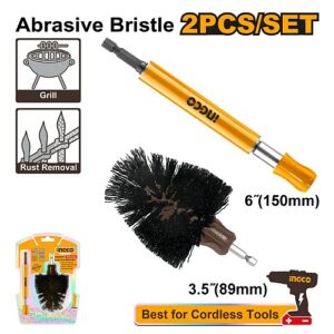 Ingco 2 Piece Cleaning Bristle Brush Holder Set | WCBH0301