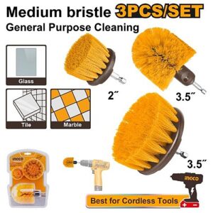 Ingco 3 Piece Meadium Cleaning Bristle Brush Set | WCBM0301