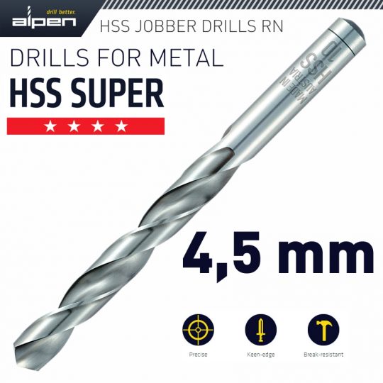 Hss super drill bit 4.5mm 1/pack