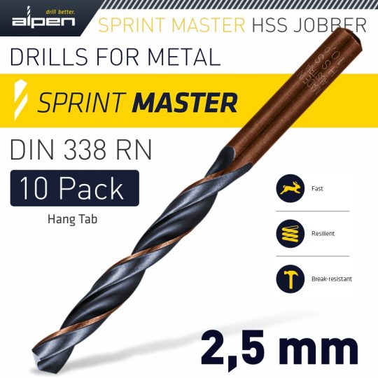 Sprint master 2.5mm hang tab din 338mm 10pack