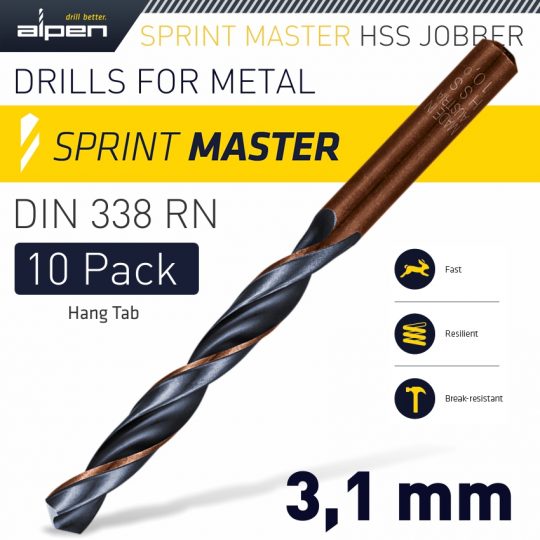 Sprint master 3.1mm hang tab din 338mm 10pack