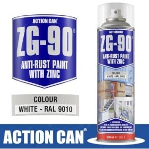 Action Can White Galv Zinc Paint Spray ZG-90 White 500ml (CAN32817)