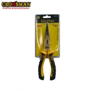 Crownman Pliers Long Nose 8″ CRV Industrial (504318)