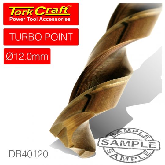 Drill bit hss turbo point 12.0mm 1/card