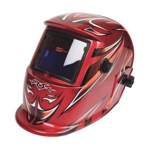 Helmet auto dark w/grind red
