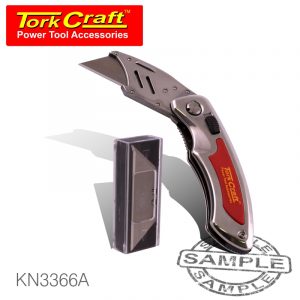Knife utility red with 5 spare blades in blister #3366a